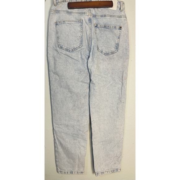 Zara Womens‎ White Color Wash Size 8 Boyfriend Jeans Cotton Spandex Read - Picture 4 of 7